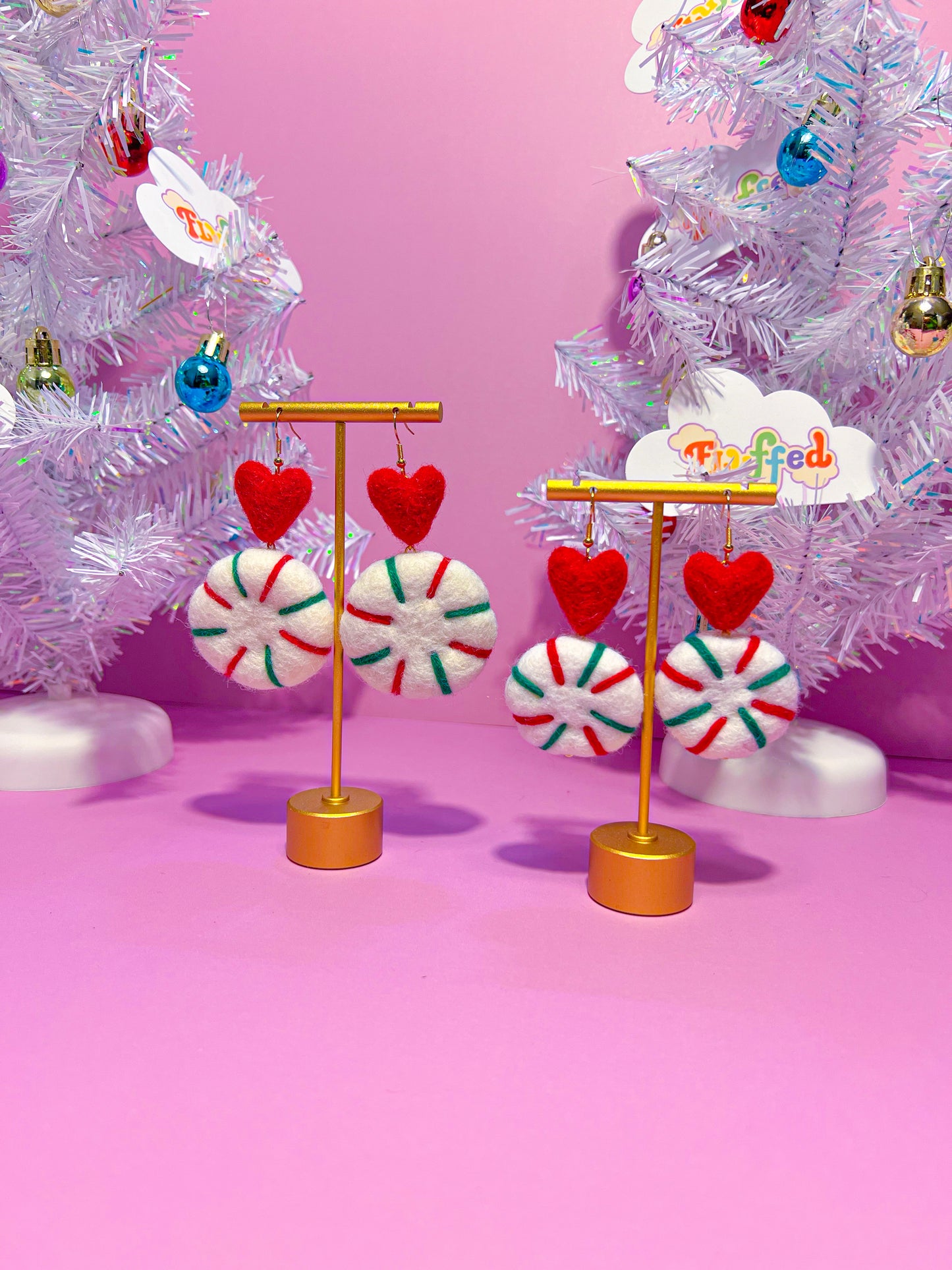 Christmas color peppermints red heart